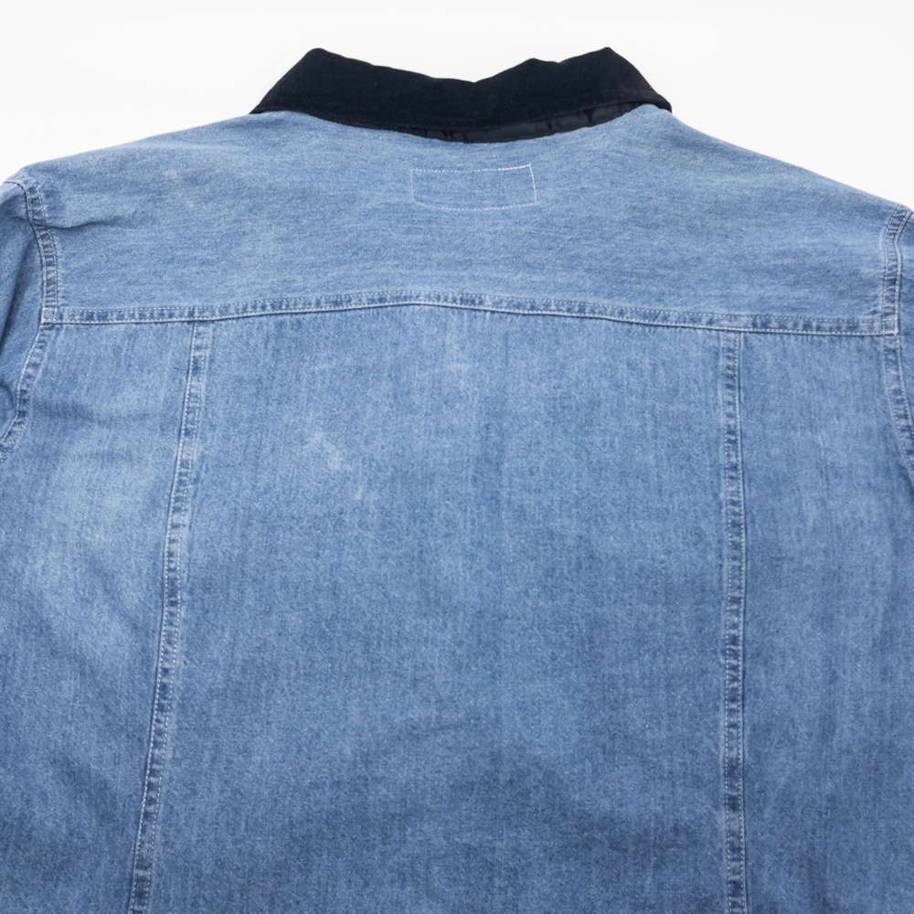 Denim Snap Front Shirt with Black Velvet Collar and Trim - Picture 4 of 6
